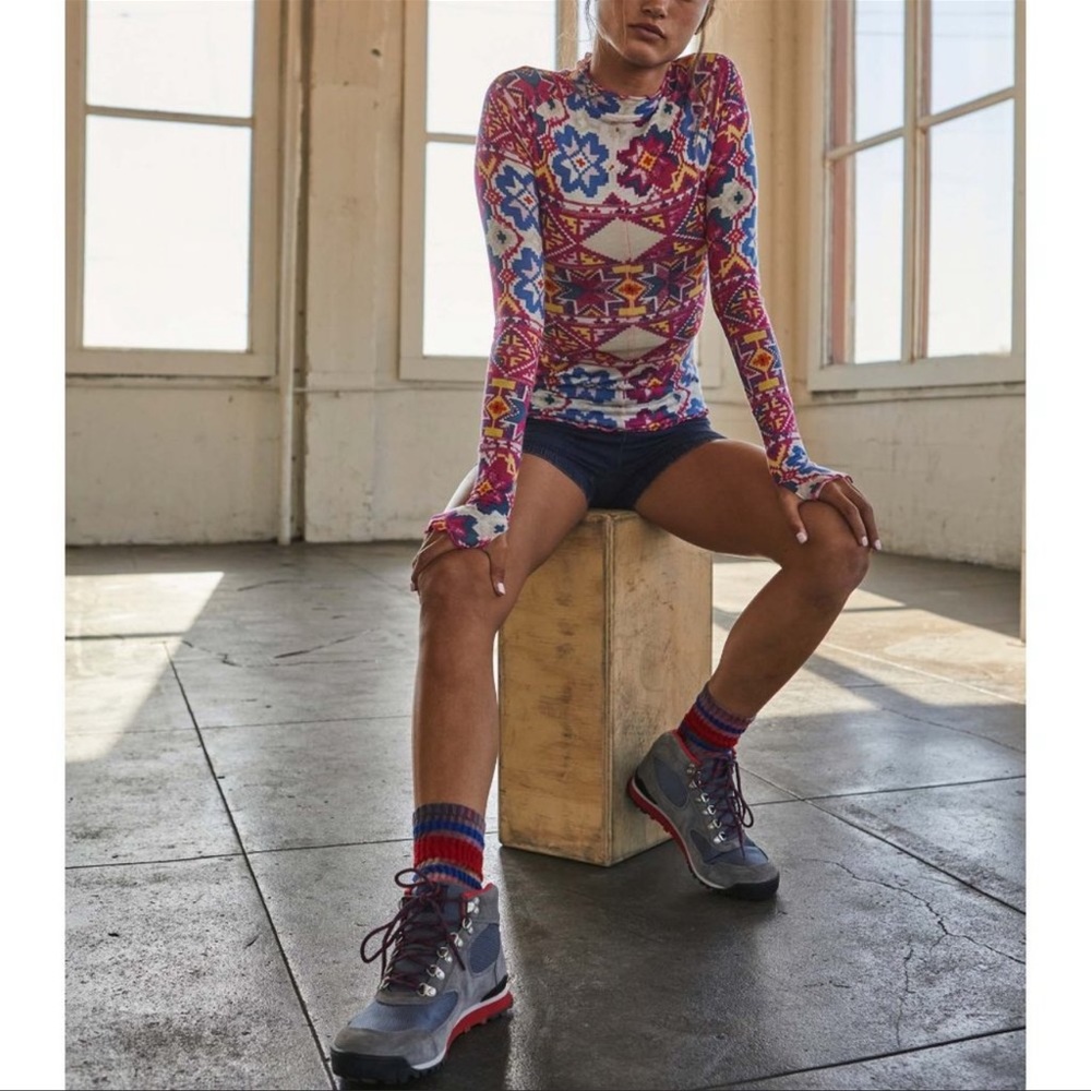 NWT Free People Printed High Jump Long Sleeve - M